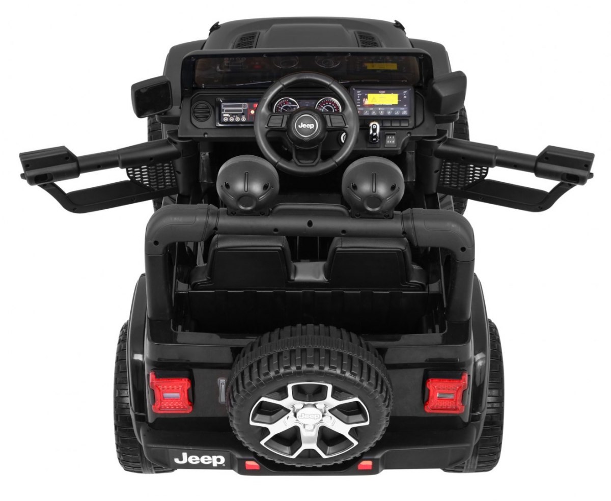 Elektromos kisautó Gio Jeep Wrangler Rubicon 4x4 terepjáró bőrülés, gumi kerék, indítókulcs, 12 Voltos akkumulátor, takaróponyva - kép 6