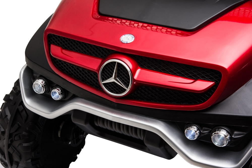 Elektromos kisautó Gio Mercedes Unimog 4x4 kétszemélyes terepjáró bőrülés, 2.4 GHZ távirányító, gumi kerék, nyitható ajtók, 12 Voltos akkumulátor, takaróponyva - kép 8