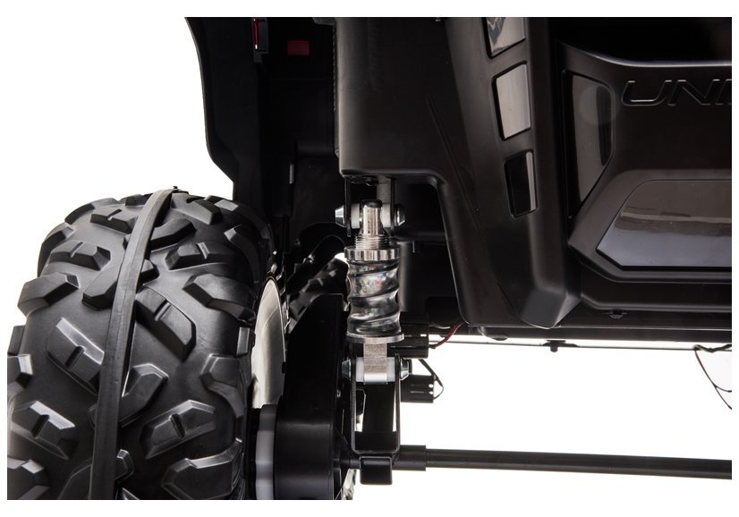 Elektromos kisautó Gio Mercedes Unimog 4x4 kétszemélyes terepjáró bőrülés, 2.4 GHZ távirányító, gumi kerék, nyitható ajtók, 12 Voltos akkumulátor - kép 4